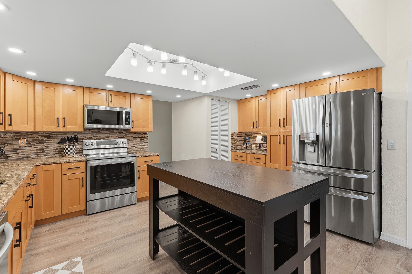 Renovated kitchen with island seating